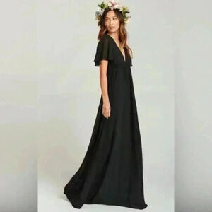 NWT Show Me Your Mumu Emily Empire Maxi Dress ~ Black Chiffon ~ 3x ~NEW!!